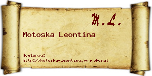 Motoska Leontina névjegykártya